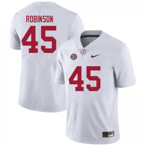 NCAA Men's Alabama Crimson Tide #45 Joshua Robinson Stitched College 2021 Nike Authentic White Football Jersey UD17V42GW